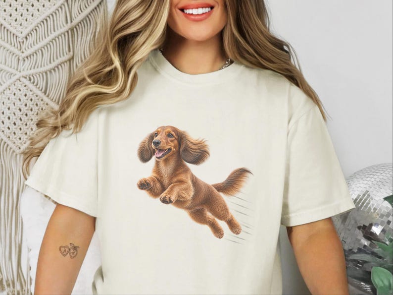 Camiseta de perro salchicha, regalo para papá de perro salchicha, camiseta de perro salchicha de pelo largo, camiseta para mamá de perro salchicha, regalo para amantes de los perros salchicha, camiseta divertida de perro salchicha imagen 3