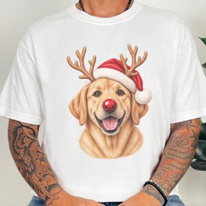 Christmas Dog Shirt, Yellow Lab Gift, Holiday Dog Sweater, Lab Mom Sweatshirt, Santa Paws Christmas image 9