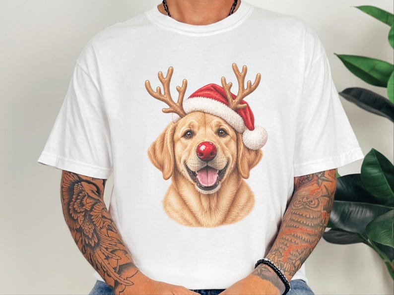 Christmas Dog Shirt, Yellow Lab Gift, Holiday Dog Sweater, Lab Mom Sweatshirt, Santa Paws Christmas image 9