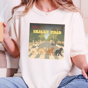 Comfort Colors Beatles Inspired Goldendoodle Shirt, The Doodles Shaggy Road Parody Tee, Retro Classic Rock Band Dog Mom Clothing image 10