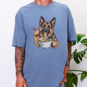 German Shepherd Ramen Shirt, Ramen Lover Gift, Funny Dog Tee, Japanese Food Shirt, Shepherd Dog Lover Gift, Noodle Lover Sweatshirt image 3