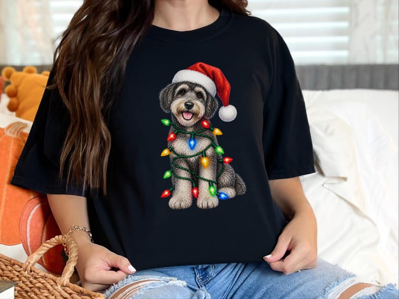 Schnoodle Christmas Shirt, Dog Lover Gift, Schnoodle Mom Sweatshirt, Christmas Dog Shirt, Holiday Puppy Tee image 10