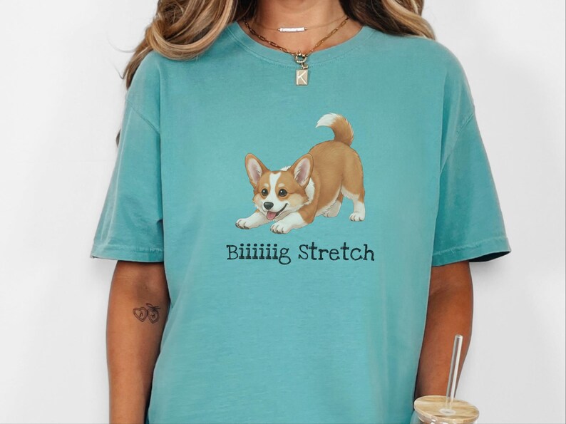 Comfort Colors Energetic Dog Biiiiig Stretch Corgi Tee, Corgi Fan Gift, Funny Animal Person Shirt, Pembroke Welsh Corgi Lover, Dog Owner image 10