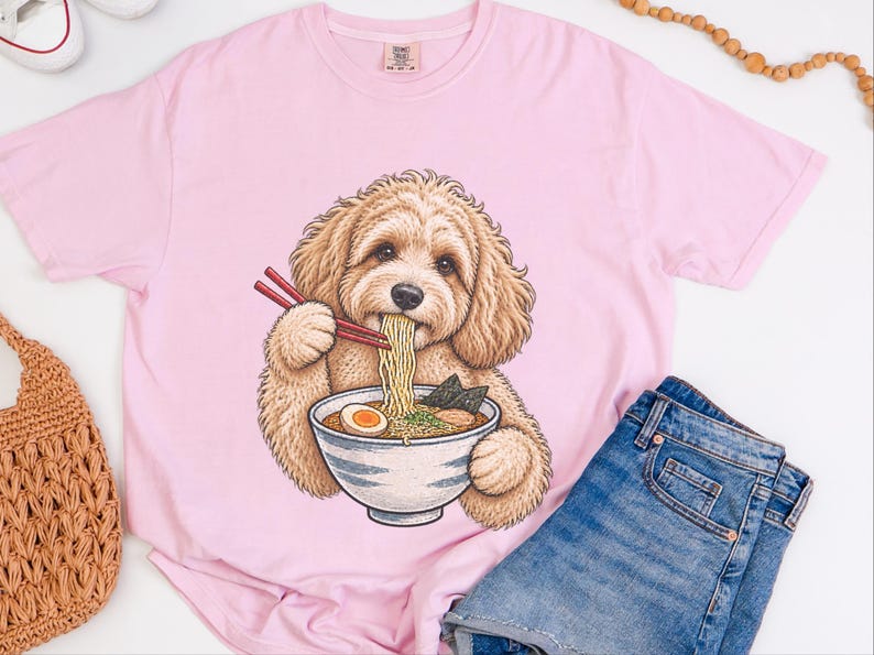Maltipoo Ramen Shirt, Ramen Lover Gift, Foodie Dog T Shirt, Noodle Lover Tee, Japanese Food Shirt image 9