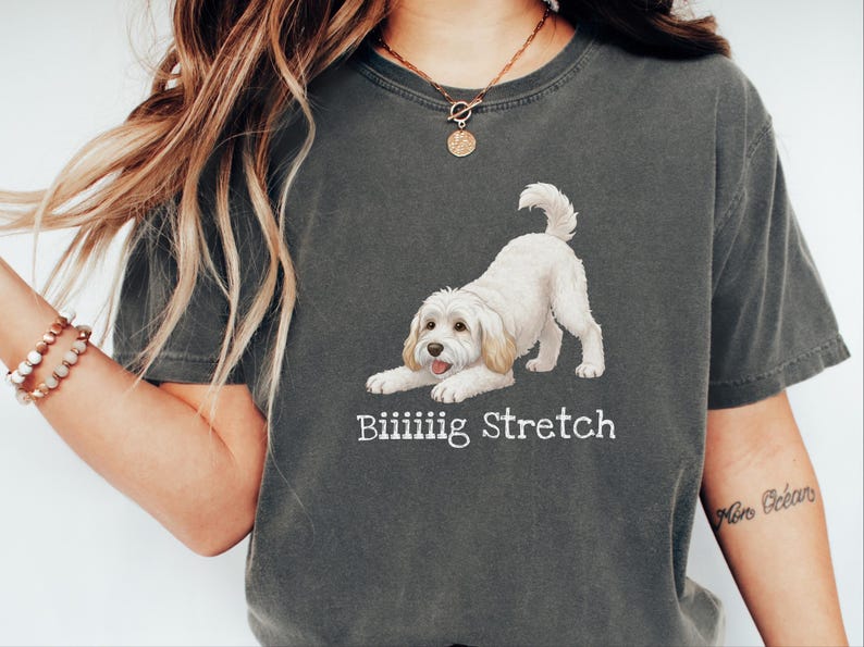 Comfort Colors Maltipoo Mom Shirt Biiiiig Stretch, Funny Dog Lover Gift, Playful Puppy Doodle Parent Tee, Cute White Maltese Poodle Animal image 6
