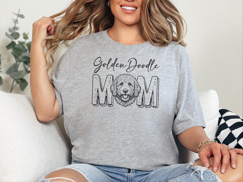 Golden Doodle mamma-tröja, lockig hundmamma-tröja, Goldendoodle-älskare-tröja, hundägare-presenter för husdjursälskare, rolig unik hund-t-shirt för kvinnor bild 7