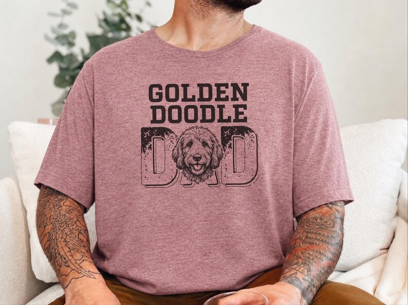 Goldendoodle Dad Shirt | Dog Dad Life Tee | Funny Goldendoodle Owner Apparel | Proud Dog Father T-Shirt, Comfort Colors | Pet Crewneck Shirt image 6