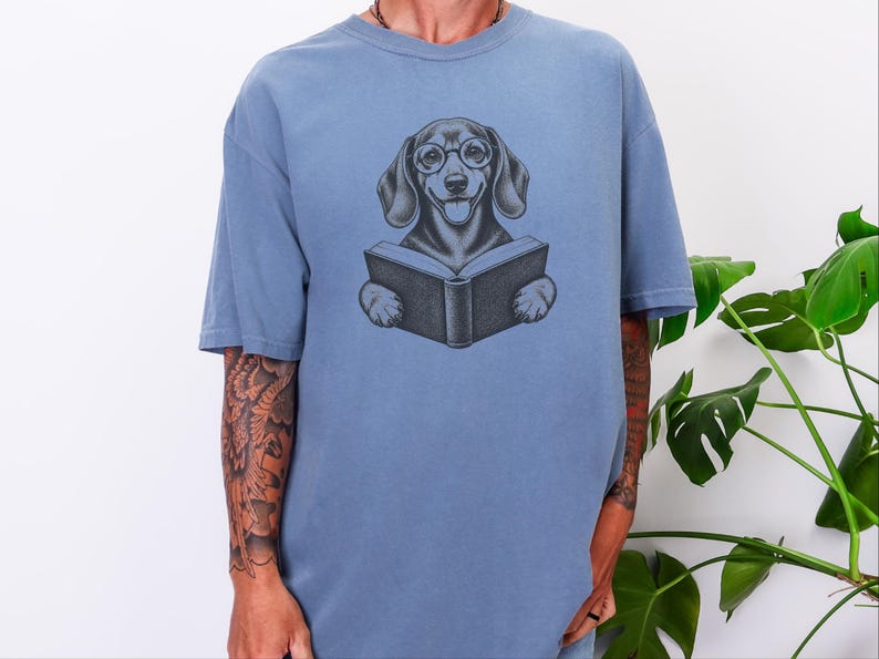 Camiseta de lectura para perros salchicha, regalo para amantes de los libros, camiseta de biblioteca para perros salchicha, regalo para mamás de perros salchicha, camiseta de biblioteca para perros salchicha imagen 7