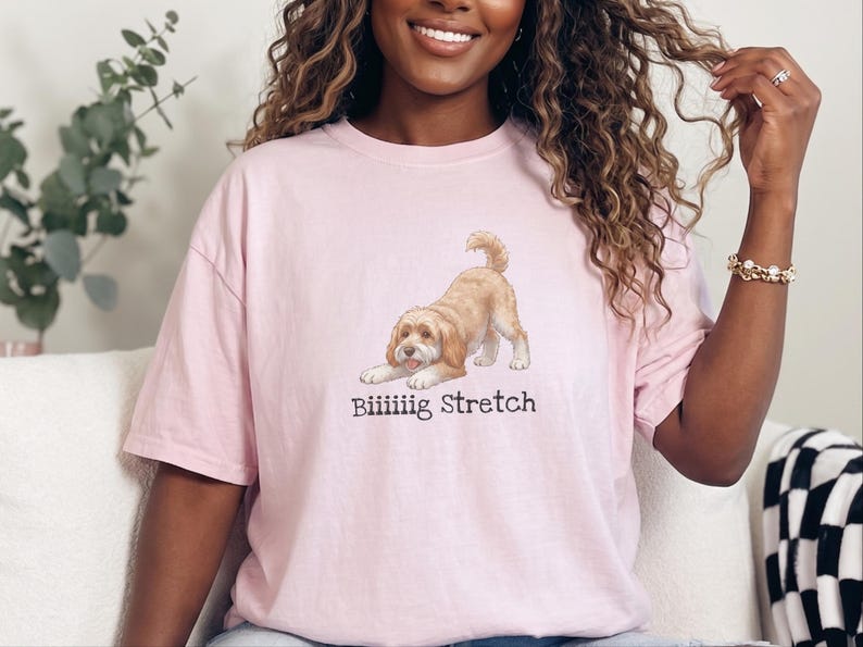 Camiseta divertida de Cockapoo de Comfort Colors, camiseta elástica extragrande, estampado artístico de perro Doodle juguetón, regalo para amantes de los Doodle marrones, regalo para mamás y papás de Cockapoo imagen 6