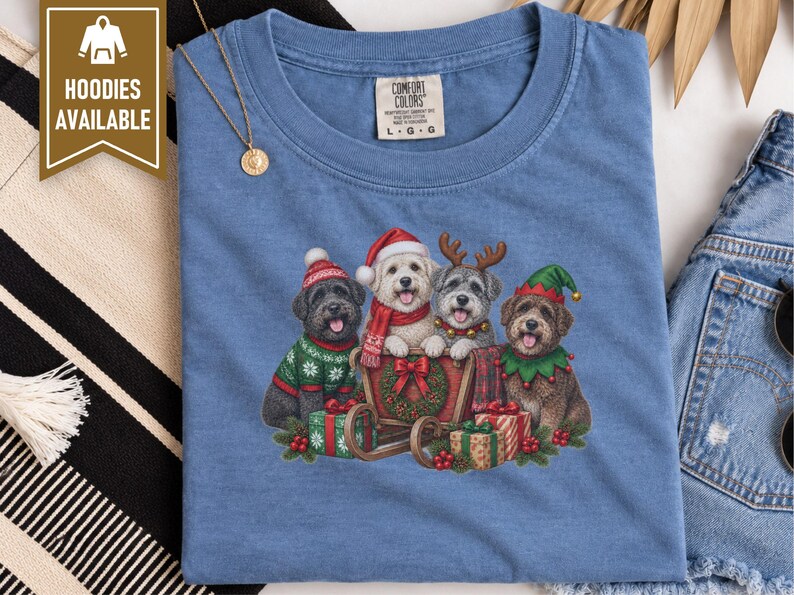 Schnoodle Christmas Shirt, Holiday Dog Lover Gift, Festive Puppy Sweatshirt, Christmas Dog Shirt image 7