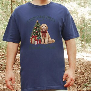 Goldendoodle Christmas Shirt, Christmas Trees And Doodles Please, Goldendoodle Mom Gift, Holiday Dog Sweatshirt, Doodle Lover Present image 3