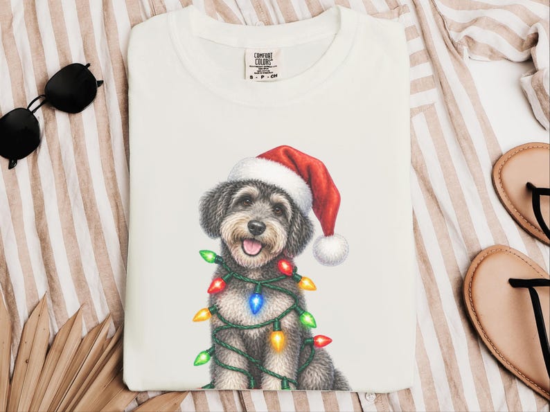 Schnoodle Christmas Shirt, Dog Lover Gift, Schnoodle Mom Sweatshirt, Christmas Dog Shirt, Holiday Puppy Tee image 4