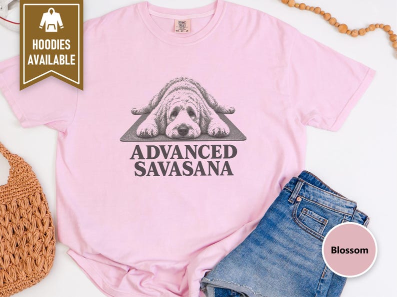 Goldendoodle Shirt, Yoga Lover Gift, Advanced Savasana Tee, Dog Mom Gift, Funny Workout Shirt, Meditation Humor bild 6