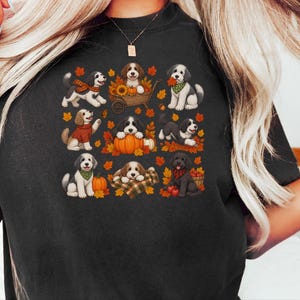 Sheepadoodle Fall Sweatshirt, Autumn Dog Shirt, Sheepadoodle Mom Gift, Doodle Dog Lover Shirt, Pumpkin Spice Tee image 5