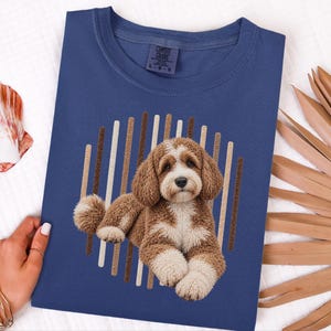 Cockapoo T Shirt, Cockapoo Dog Lover Gift, Brown Poodle Mix Tee, Dog Owner Shirt, Puppy Art Shirt image 3