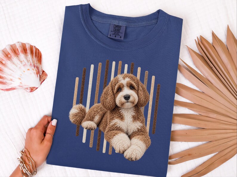Cockapoo T Shirt, Cockapoo Dog Lover Gift, Brown Poodle Mix Tee, Dog Owner Shirt, Puppy Art Shirt image 3