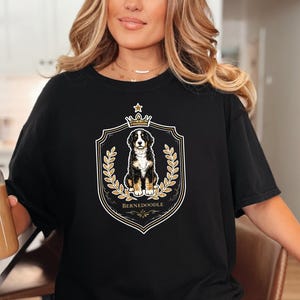 Comfort Colors Bernedoodle Tee Royal Crest Dog Art, Doodle Dog Owner Shirt, Bernedoodle Mom Dad Gift, Canine Lover Tee, Doodle Dog Gift image 10