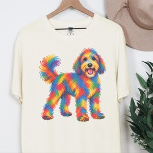 Sheepadoodle Shirt, Sheepadoodle Gift, Colorful Dog Art, Sheepadoodle Mom, Scribble Print, Pet Portrait Tee, Dog Lover Shirt image 10