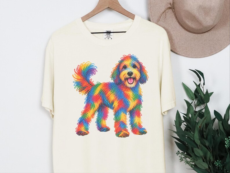 Sheepadoodle Shirt, Sheepadoodle Gift, Colorful Dog Art, Sheepadoodle Mom, Scribble Print, Pet Portrait Tee, Dog Lover Shirt image 10