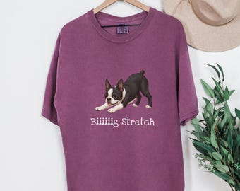 Big Stretch Boston Terrier Stretch Shirt Funny Dog Owner Gift