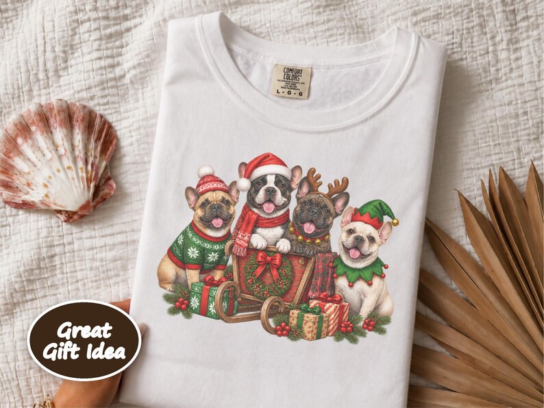 Frenchie Christmas Shirt, French Bulldog Christmas Shirt, Dog Christmas Shirt, Frenchie Mom Shirt, French Bulldog Gift, Dog Lover Shirt image 10