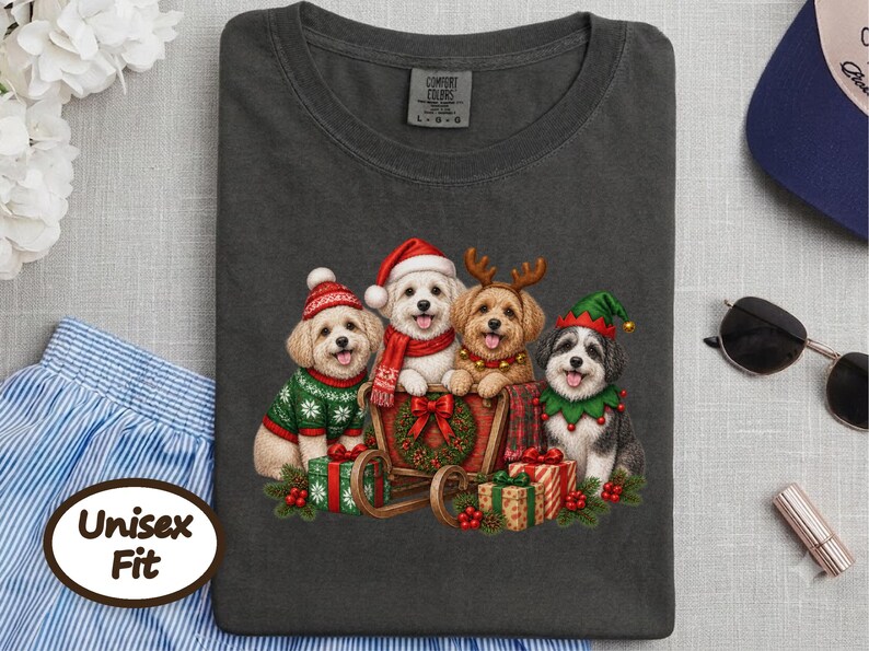 Maltipoo Christmas Shirt, Maltipoo Dog Gift, Festive Santa Puppy Tee, Christmas Dog Lover Shirt, Holiday Dog Sweatshirt image 9