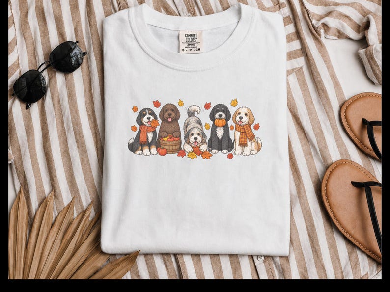 T-shirt d'automne Bernedoodle, Cadeau pour amoureux des chiens en automne, T-shirt maman Bernedoodle, T-shirt chiot mignon, Sweat-shirt pour amoureux des chiens Doodle image 2