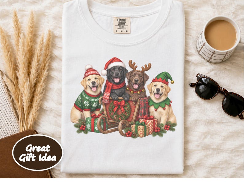 Christmas Dog Shirt, Labrador Christmas Gift, Black Lab Christmas Sweatshirt, Chocolate Lab Lover Shirt, Yellow Lab Holiday Tee image 6