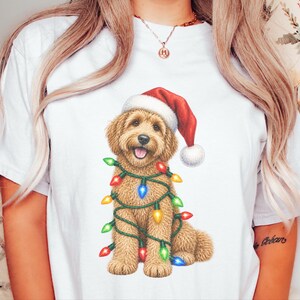 Labradoodle Christmas Shirt, Holiday Pet Shirt, Christmas Dog Mom, Labradoodle Gift, Christmas Lights Tee, Dog Lover Christmas Gift image 7