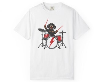 Dachshund Playing Drums