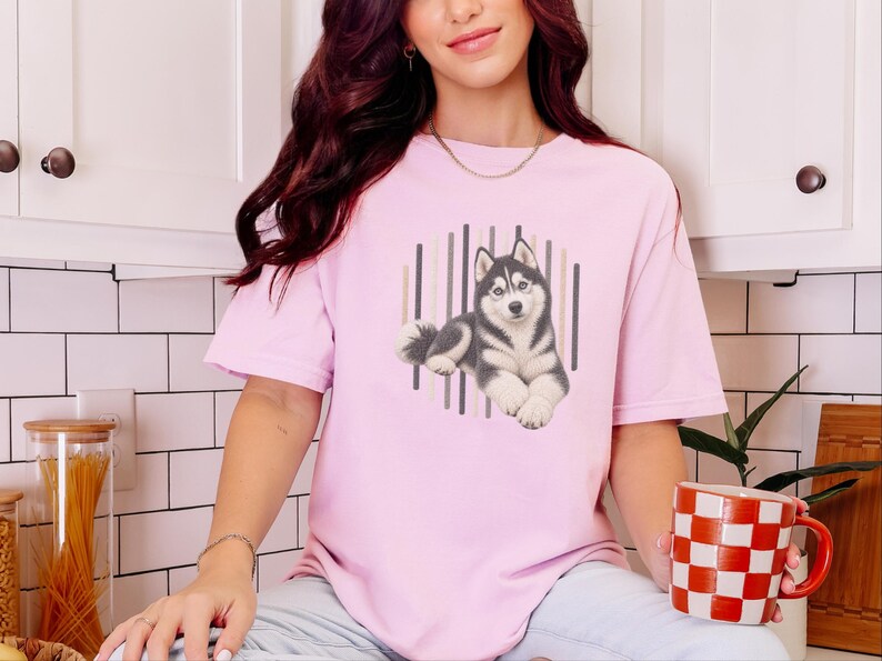 Camiseta de perro husky, regalo para mamá de husky siberiano, camiseta para amantes de los huskies, regalo para dueños de perros imagen 3
