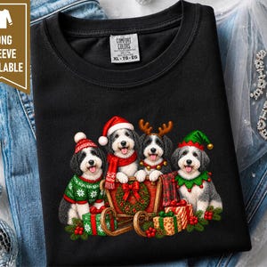 Sheepadoodle Christmas Shirt, Holiday Dog Lover Gift, Festive Puppy Shirt, Sheepadoodle Mom Tee, Cute Xmas Dog Apparel Bild 5