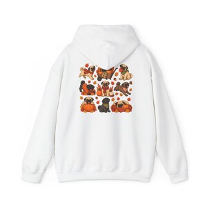 Camiseta de perro pug, regalo para mamá de pug, sudadera de otoño para perros, camiseta para amantes de los pugs, camiseta de calabaza de otoño imagen 12