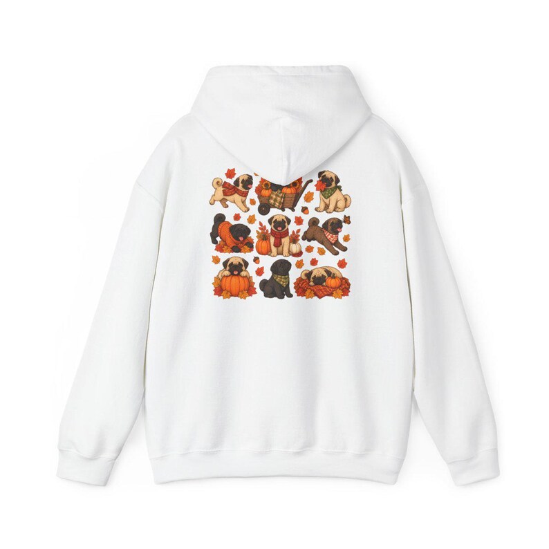 Camiseta de perro pug, regalo para mamá de pug, sudadera de otoño para perros, camiseta para amantes de los pugs, camiseta de calabaza de otoño imagen 12