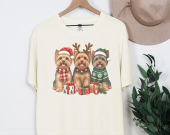 Christmas Yorkie Sweatshirt, Yorkie Mom Gift, Holiday Dog Crewneck, Festive Puppy Jumper, Yorkie Lover Apparel