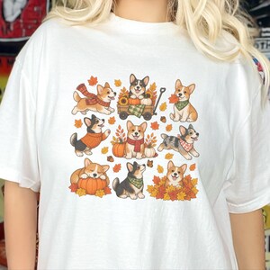 Autumn Corgi Shirt, Corgi Dog Gift, Fall Dog Mom Sweatshirt, Pumpkin Patch Tee, Corgi Lover Gift image 1
