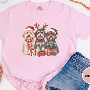 Christmas Schnoodle Sweatshirt, Schnoodle Mom Gift, Festive Dog Crewneck, Holiday Pet Lover Shirt, Schnoodle Dad Present image 1