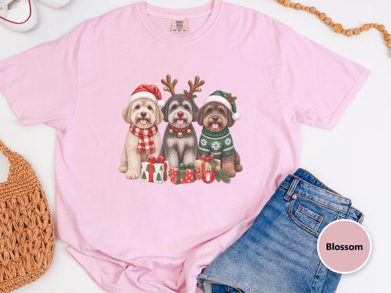 Christmas Schnoodle Sweatshirt, Schnoodle Mom Gift, Festive Dog Crewneck, Holiday Pet Lover Shirt, Schnoodle Dad Present image 1
