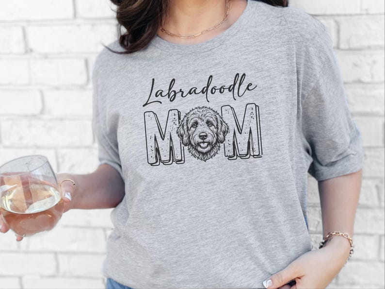 Labradoodle Dog Gift, Labradoodle Mom Shirt for Women, Fur Mama Tee, Doodle Lover Pet Owner Present, Dog Mom Birthday Gift Idea, Dog Paw Tee image 6