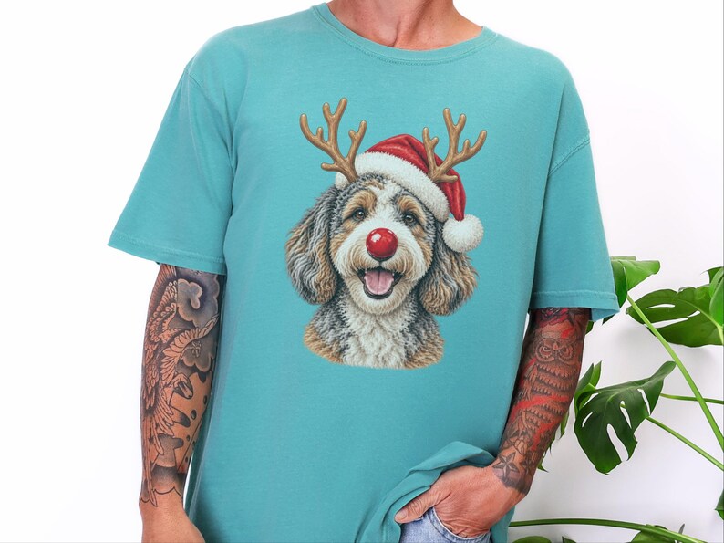 Aussiedoodle Christmas Shirt, Holiday Pet Gift, Christmas Dog Mom Sweatshirt, Festive Dog Tee, Aussiedoodle Lover Shirt image 6