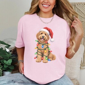 Labradoodle Christmas Shirt, Holiday Pet Shirt, Christmas Dog Mom, Labradoodle Gift, Christmas Lights Tee, Dog Lover Christmas Gift image 4