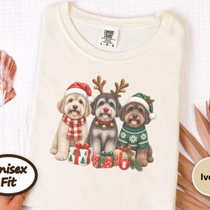 Christmas Schnoodle Sweatshirt, Schnoodle Mom Gift, Festive Dog Crewneck, Holiday Pet Lover Shirt, Schnoodle Dad Present image 6