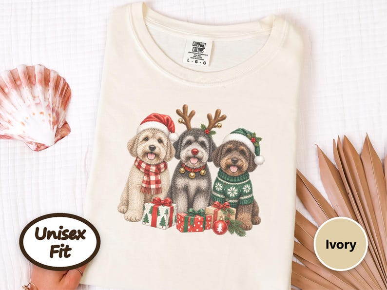Christmas Schnoodle Sweatshirt, Schnoodle Mom Gift, Festive Dog Crewneck, Holiday Pet Lover Shirt, Schnoodle Dad Present image 6
