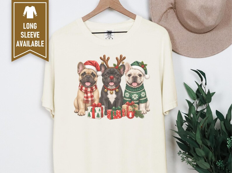 Christmas French Bulldog Shirt, Frenchie Christmas Gift, Holiday Dog Sweatshirt, Festive Pet Lover Tee, Cute Puppy Christmas Apparel image 8