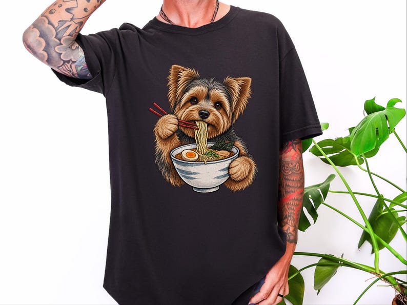 Yorkshire-Terrier-Shirt, Geschenk für Yorkshire-Terrier-Mama, Ramen-Liebhaber-Shirt, Shirt für japanisches Essen, Geschenk für Hundeliebhaber Bild 10