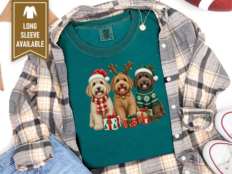 Labradoodle Christmas Sweatshirt, Holiday Dog Crewneck, Christmas Pet Shirt, Labradoodle Mom Gift, Festive Dog Lover Tee image 8