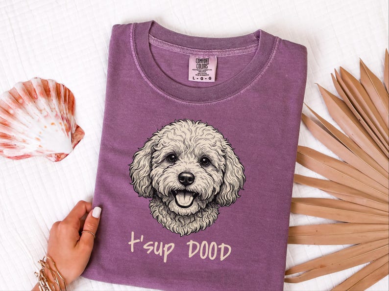 Comfort Colors Maltipoo Dog Mom Sweatshirt | T'sup Dood Goldendoodle Owner Clothing | Personalised Bernedoodle Labradoodle Sheepadoodle image 4
