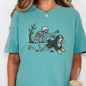 Bernedoodle Dog Shirt, Skeleton Dog Shirt, Halloween Pet Gift, Funny Bernedoodle Shirt, Halloween Dog Tee, Bernedoodle Mom Gift image 6