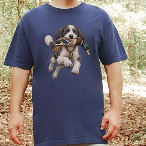 Sheepadoodle-Shirt, Geschenk für Entenjäger, Wasservogeljäger-Shirt, Sheepadoodle-Papa, Jagdhund-Kunst, Outdoor-Jagd-Shirt Bild 3