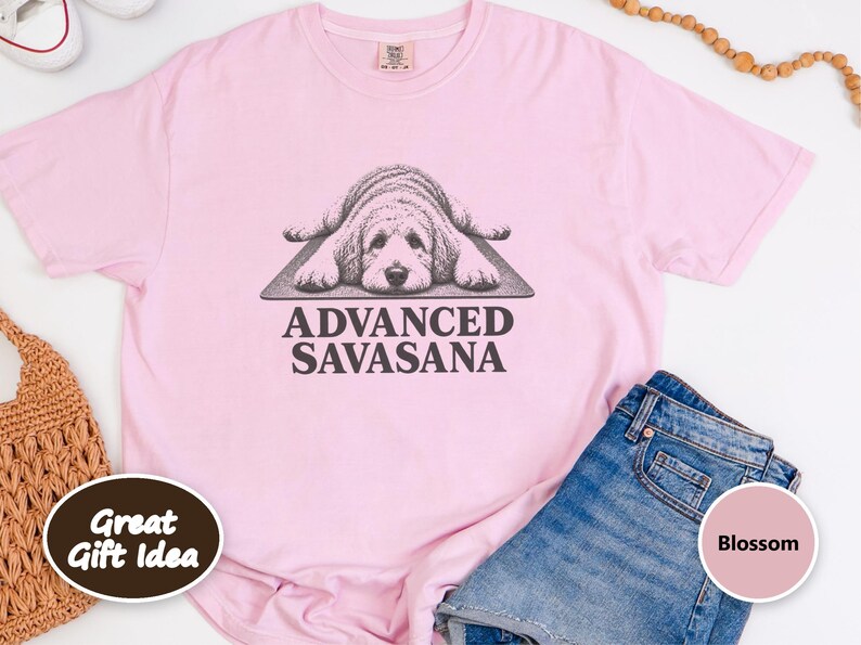 Labradoodle Shirt, Advanced Savasana Yoga Tee, Dog Lover Gift, Funny Fitness Workout Top, Yogi Meditation Shirt image 10